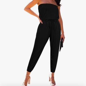 Black Strapless Jumpsuit